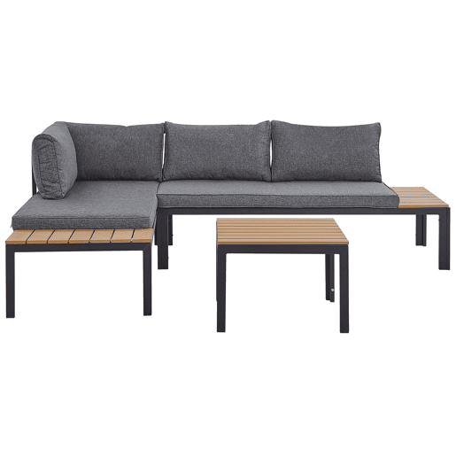Conjunto de sofás de jardim de canto 4 lugares PIENZA à direita Cinzento