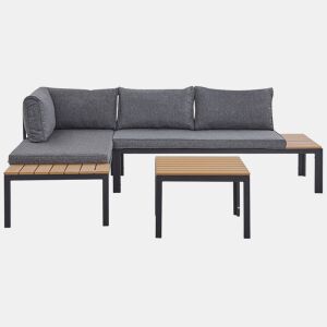 Conjunto de sofás de jardim de canto 4 lugares PIENZA à direita Cinzento
