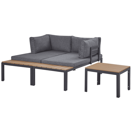 Conjunto de sofás de jardim de canto 4 lugares PIENZA à direita Cinzento