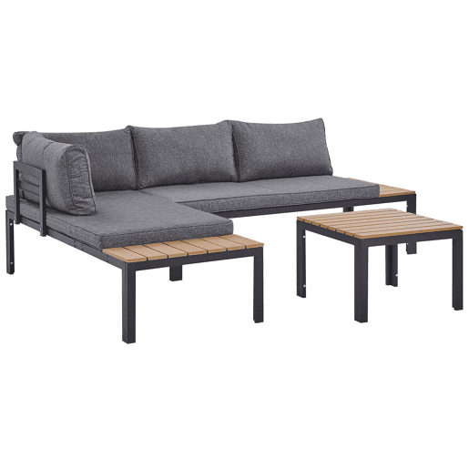 Conjunto de sofás de jardim de canto 4 lugares PIENZA à direita Cinzento