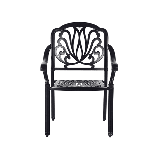 Conjunto de 4 cadeiras de jardim com almofadas ANCONA Metal Preto