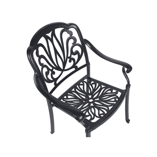 Conjunto de 4 cadeiras de jardim com almofadas ANCONA Metal Preto
