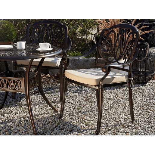 Conjunto de 4 cadeiras de jardim com almofadas ANCONA Metal Castanho escuro