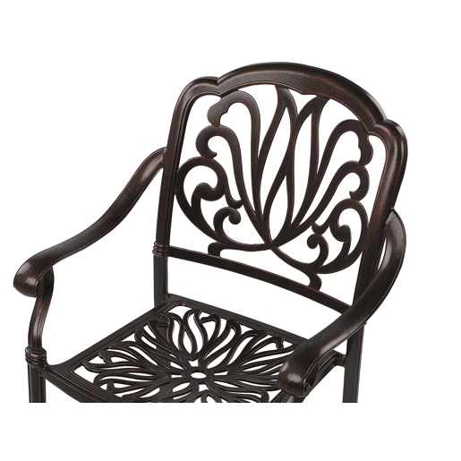 Conjunto de 4 cadeiras de jardim com almofadas ANCONA Metal Castanho escuro