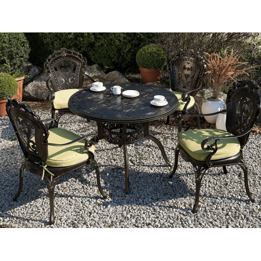 Conjunto de refeições de jardim 4 lugares SAPRI com almofadas Metal Castanho escuro