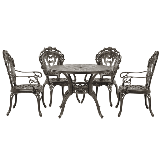 Conjunto de refeições de jardim 4 lugares SAPRI com almofadas Metal Castanho escuro