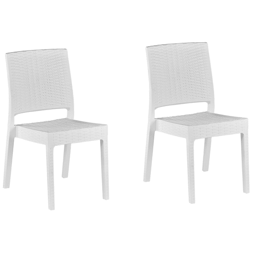 Conjunto de 2 cadeiras de jardim FOSSANO Material sintético Branco