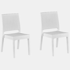 Conjunto de 2 cadeiras de jardim FOSSANO Material sintético Branco
