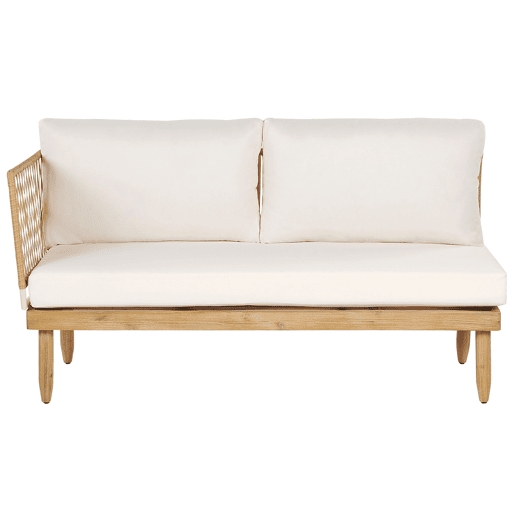 Conjunto de jardim com mesa 4 lugares CREMONA à esquerda Madeira de acácia Branco creme