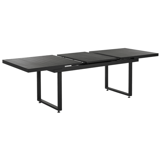 Conjunto de refeições de jardim 8 lugares VALCANETTOTAVIANO com almofadas Metal Preto Conjunto de refeições de jardim 8 lugares VALCANETTOTAVIANO com almofadas Metal Preto