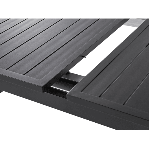 Conjunto de refeições de jardim 8 lugares VALCANETTOTAVIANO com almofadas Metal Preto Conjunto de refeições de jardim 8 lugares VALCANETTOTAVIANO com almofadas Metal Preto