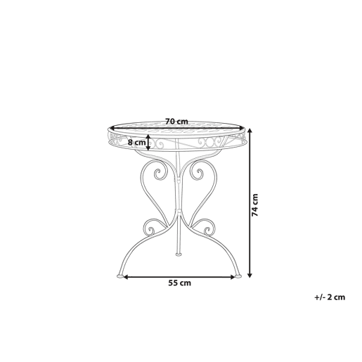 Mesa bistrô ALBINIA 70 cm 70 cm Metal Rosa Mesa bistrô ALBINIA 70 cm 70 cm Metal Rosa