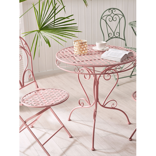 Mesa bistrô ALBINIA 70 cm 70 cm Metal Rosa Mesa bistrô ALBINIA 70 cm 70 cm Metal Rosa