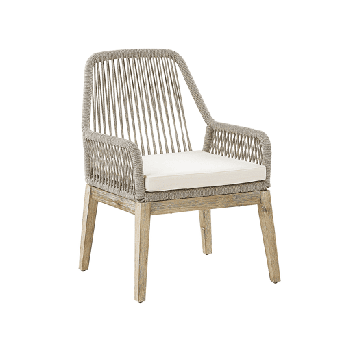 Conjunto de 2 cadeiras de jardim com almofadas OLBIA Creme