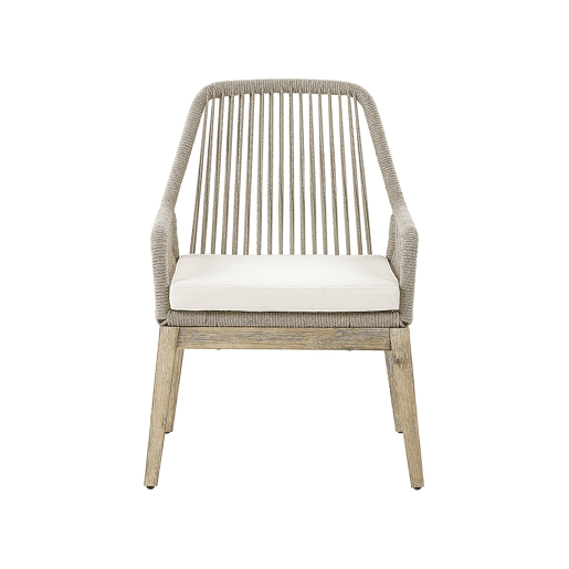 Conjunto de 2 cadeiras de jardim com almofadas OLBIA Creme