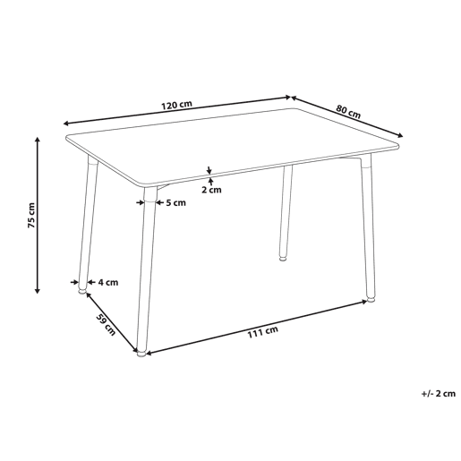 Mesa de jantar NEWBERRY Branco 120 cm 80 cm