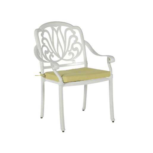 Conjunto de 4 cadeiras de jardim com almofadas ANCONA Metal Branco creme