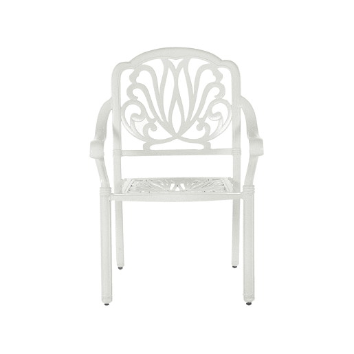 Conjunto de 4 cadeiras de jardim com almofadas ANCONA Metal Branco creme
