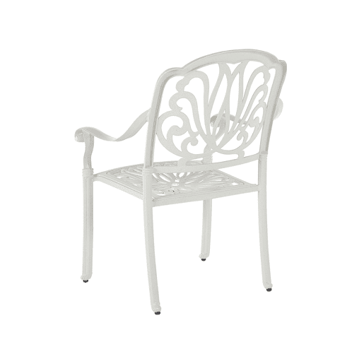 Conjunto de 4 cadeiras de jardim com almofadas ANCONA Metal Branco creme