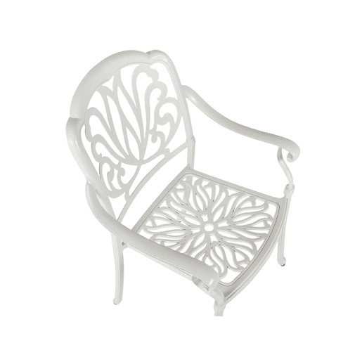 Conjunto de 4 cadeiras de jardim com almofadas ANCONA Metal Branco creme