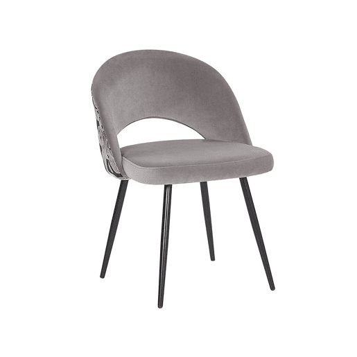 Conjunto de 2 cadeiras de jantar VIVIAN Veludo Cinzento