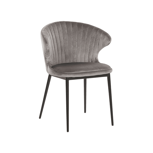Conjunto de 2 cadeiras de jantar AUGUSTA Veludo Cinzento