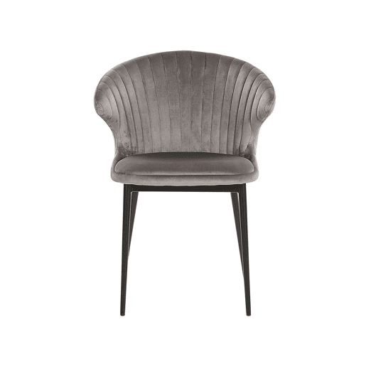 Conjunto de 2 cadeiras de jantar AUGUSTA Veludo Cinzento