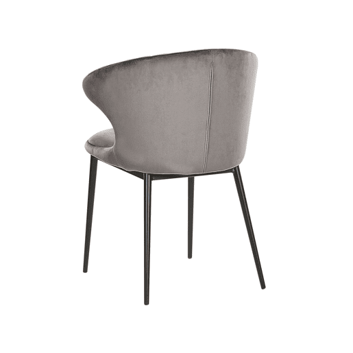Conjunto de 2 cadeiras de jantar AUGUSTA Veludo Cinzento