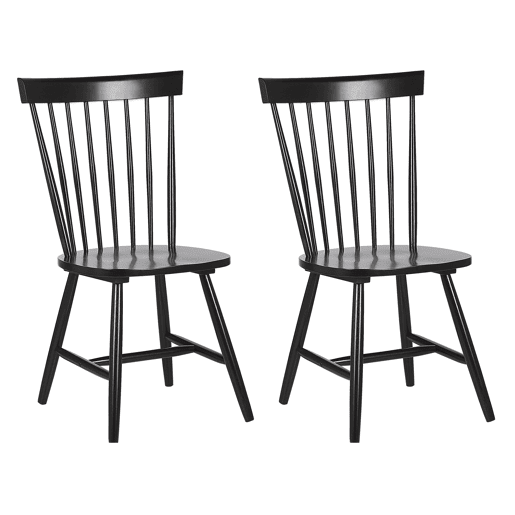 Conjunto de 2 cadeiras de jantar BURGES Madeira Preto