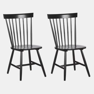 Conjunto de 2 cadeiras de jantar BURGES Madeira Preto