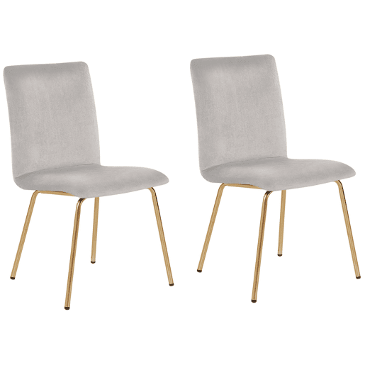 Conjunto de 2 cadeiras de jantar RUBIO Veludo Cinzento