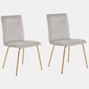 Conjunto de 2 cadeiras de jantar RUBIO Veludo Cinzento