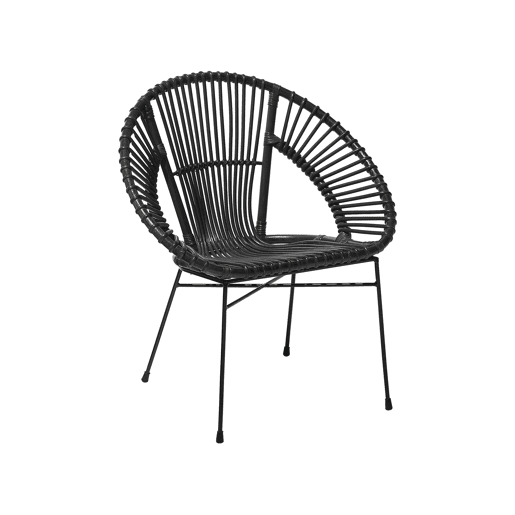 Cadeira de jantar SARITA Rattan Preto