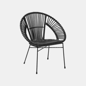 Cadeira de jantar SARITA Rattan Preto