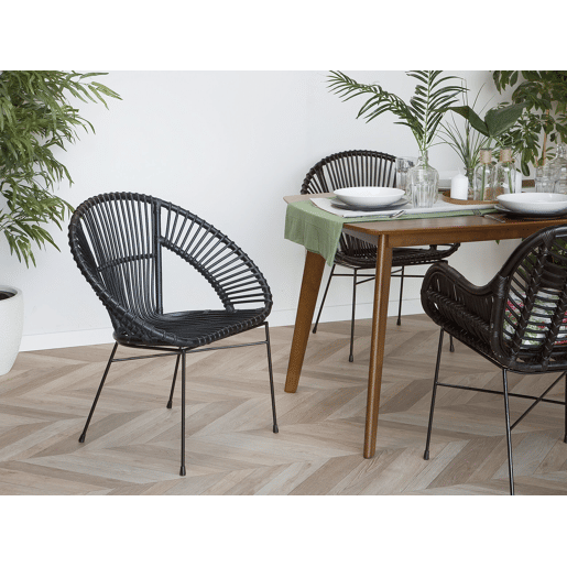 Cadeira de jantar SARITA Rattan Preto