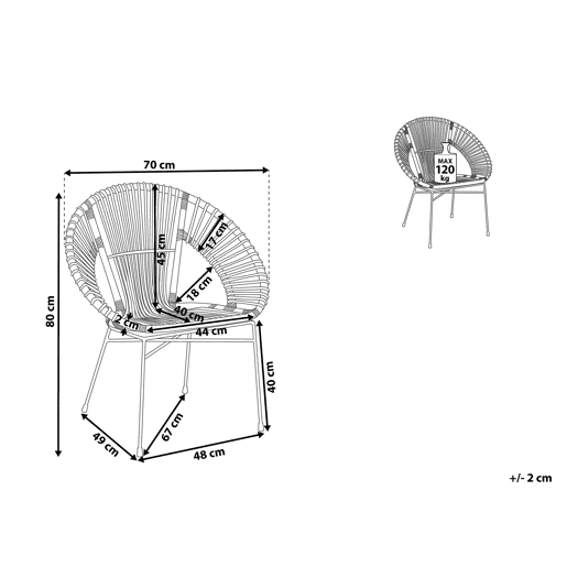 Cadeira de jantar SARITA Rattan Preto