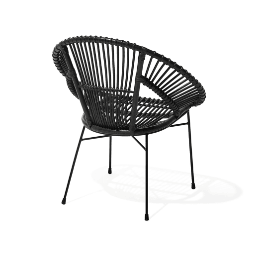 Cadeira de jantar SARITA Rattan Preto