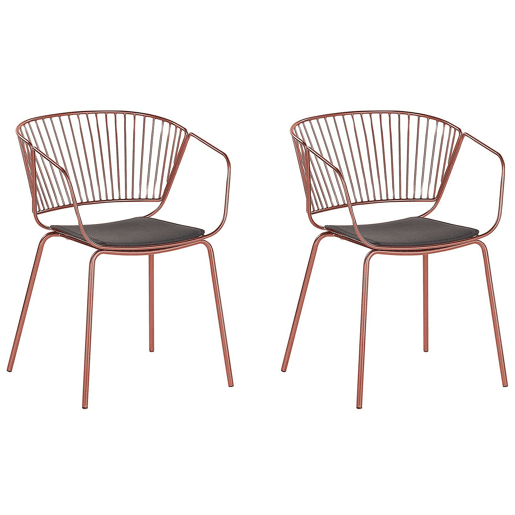 Conjunto de 2 cadeiras de jantar RIGBY Metal Cobre
