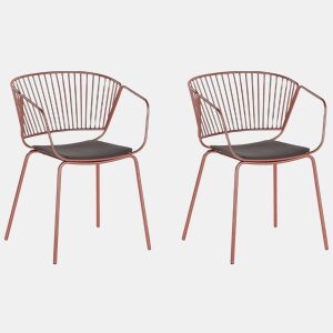 Conjunto de 2 cadeiras de jantar RIGBY Metal Cobre