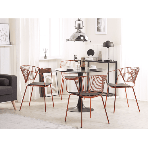 Conjunto de 2 cadeiras de jantar RIGBY Metal Cobre