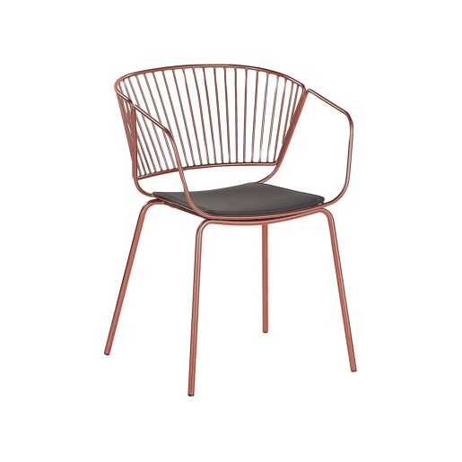 Conjunto de 2 cadeiras de jantar RIGBY Metal Cobre