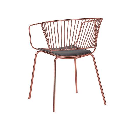 Conjunto de 2 cadeiras de jantar RIGBY Metal Cobre