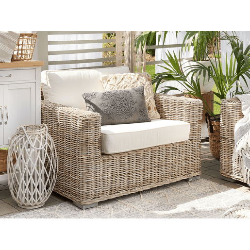 Poltrona de jardim ARDEA Rattan Castanho claro