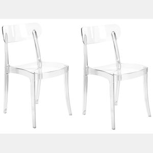 Conjunto de 2 cadeiras de jantar COVINGTON Transparente