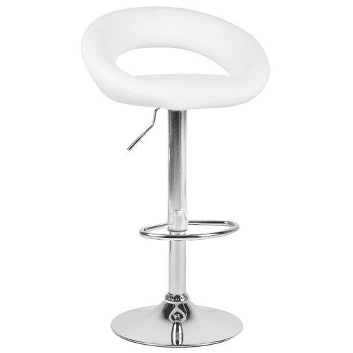 Conjunto de 2 bancos de bar PEORIA Pele sintética Branco