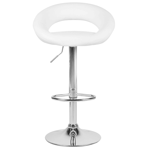 Conjunto de 2 bancos de bar PEORIA Pele sintética Branco