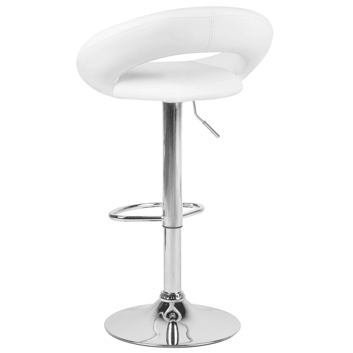 Conjunto de 2 bancos de bar PEORIA Pele sintética Branco