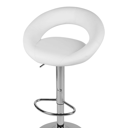 Conjunto de 2 bancos de bar PEORIA Pele sintética Branco