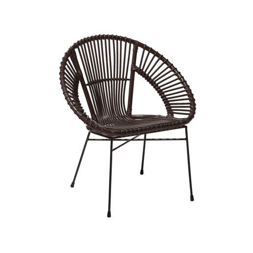 Cadeira de jantar SARITA Rattan Castanho escuro