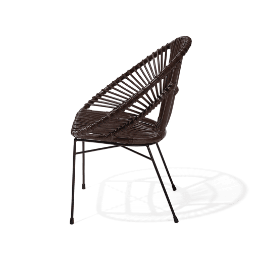 Cadeira de jantar SARITA Rattan Castanho escuro